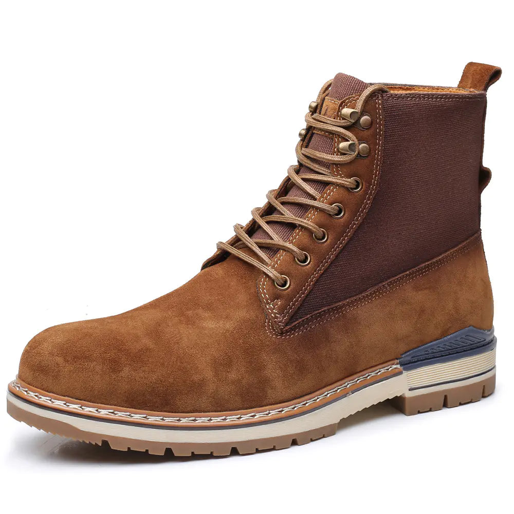 Men's High Top Leather Martin Boots - Cowhide Upper
