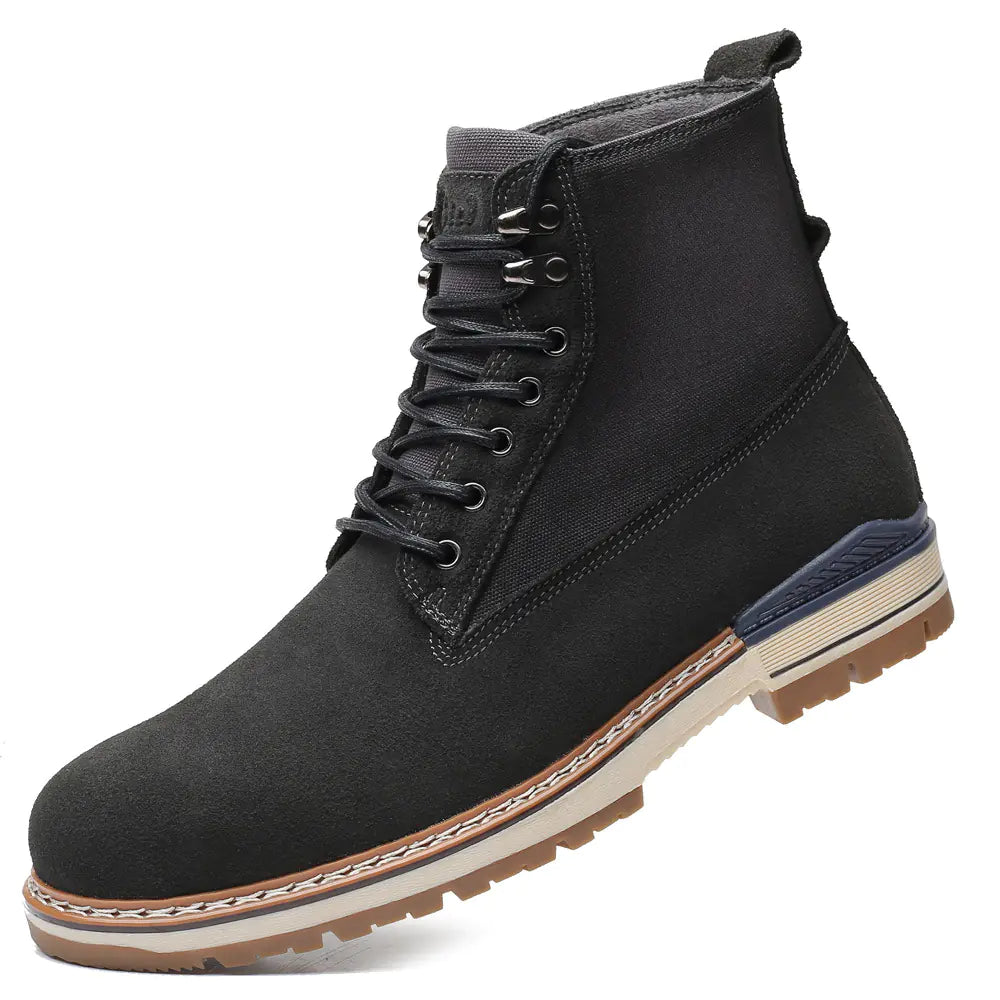 Men's High Top Leather Martin Boots - Cowhide Upper