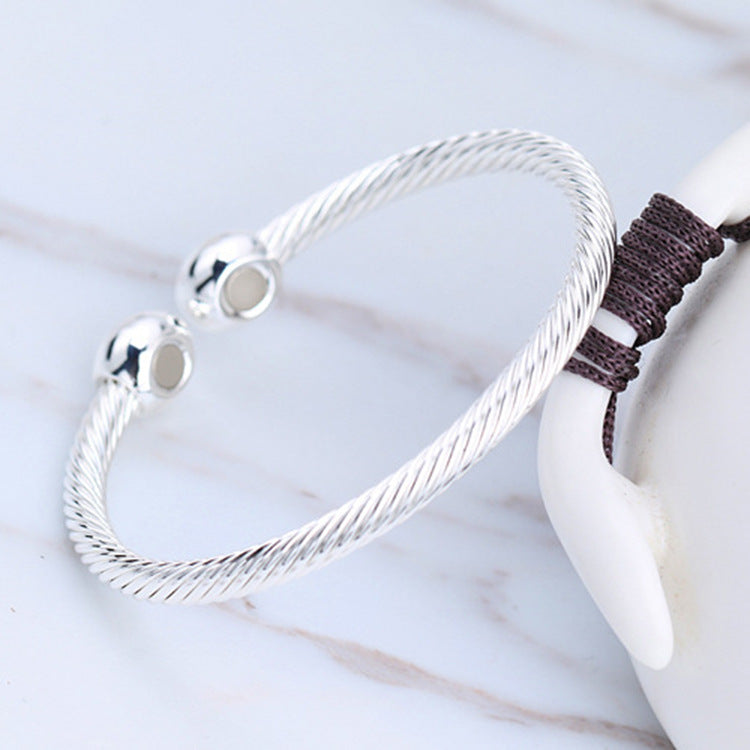 Magnetic Health Bracelet with Red Copper Design