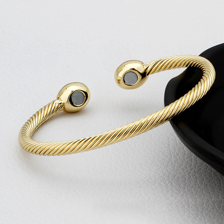 Magnetic Health Bracelet with Red Copper Design