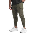 ZACAGO Work Out Pants Gym Men Cargo Joggers Slim Fit Sweatpants Soccer Pants Lightweight Workout Jogger with Zipper Pocket Army Green Small
