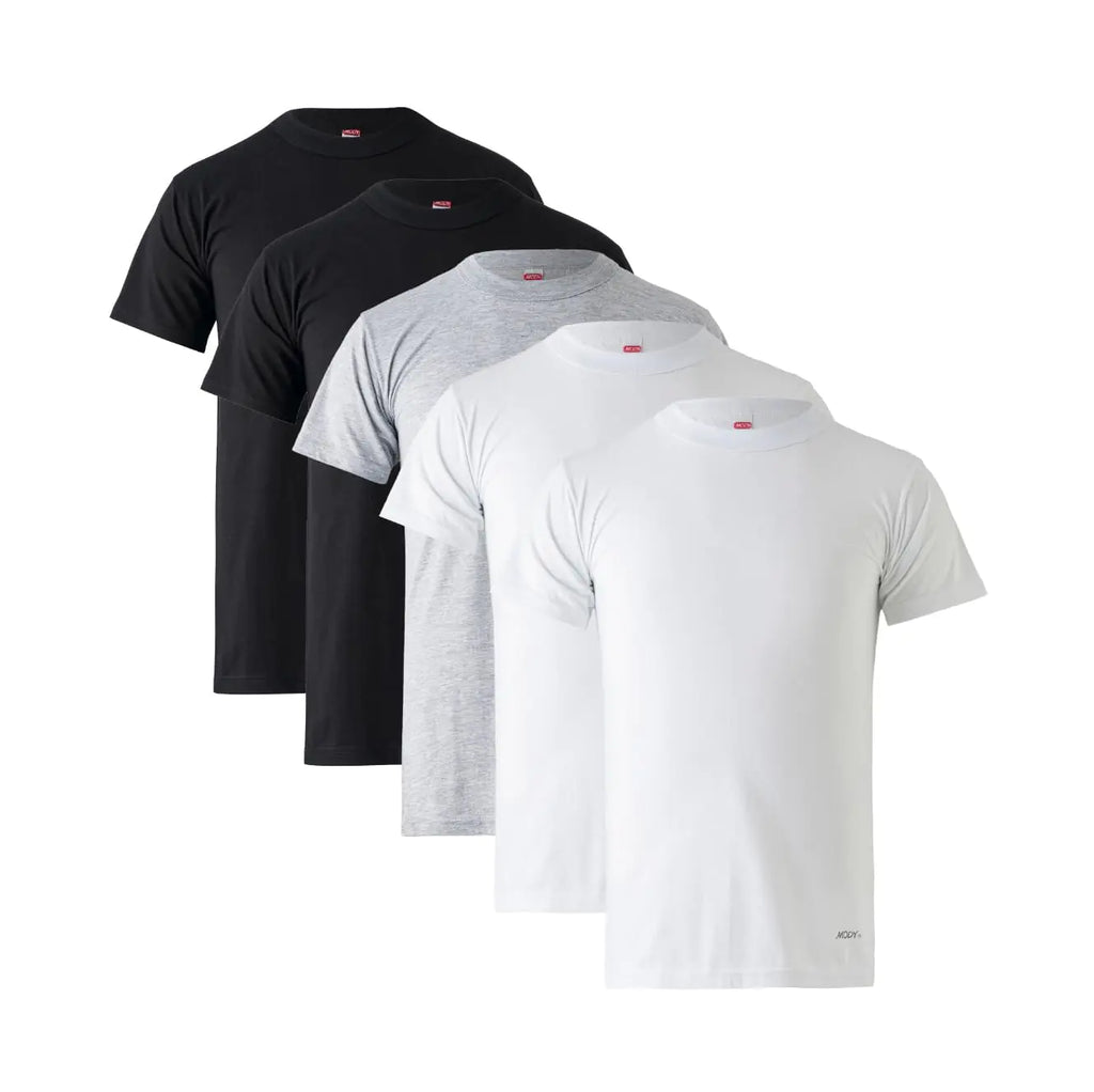Mody Mens Undershirts 5-Pack Crew Neck Mens T-Shirts Short Sleeve Undershirt for Men White Shirt Men Black Work Out Tee Tops