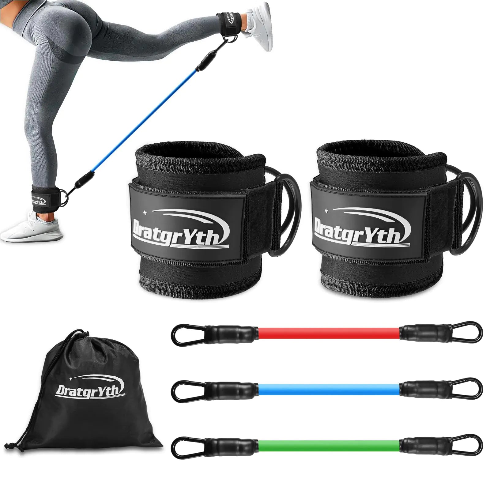 Ankle Resistance Bands Ankle Bands for Working Out with Cuffs Workout Equipment for Women Legs and Glutes Exercise Resistance Bands for Legs Butt Lift Ankle Strap with Exercise Bands